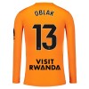 Officiële Voetbalshirt Doelman Atlético Madrid Oblak 13 2025-26 Lange Mouw Oranje - Heren